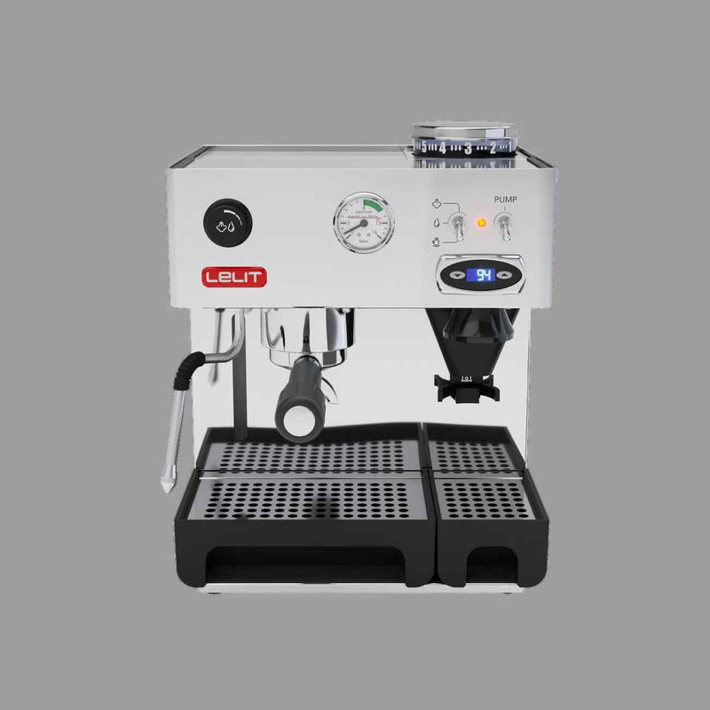 Lelit Anita Semi-Automatic Espresso Machine With Grinder 220-240V 50Hz - Stainless Steel - cafetronix